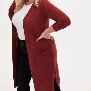 Torrid Super Soft Brick Red Cardigan size 2